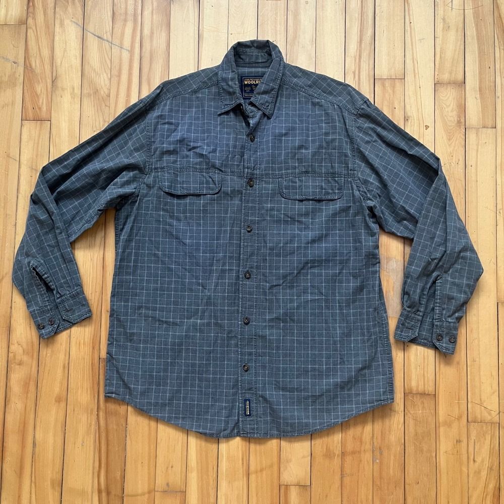 Woolrich John Rich Bros Plaid Long Sleeve Button Up Shirt Mens XL Outdoor